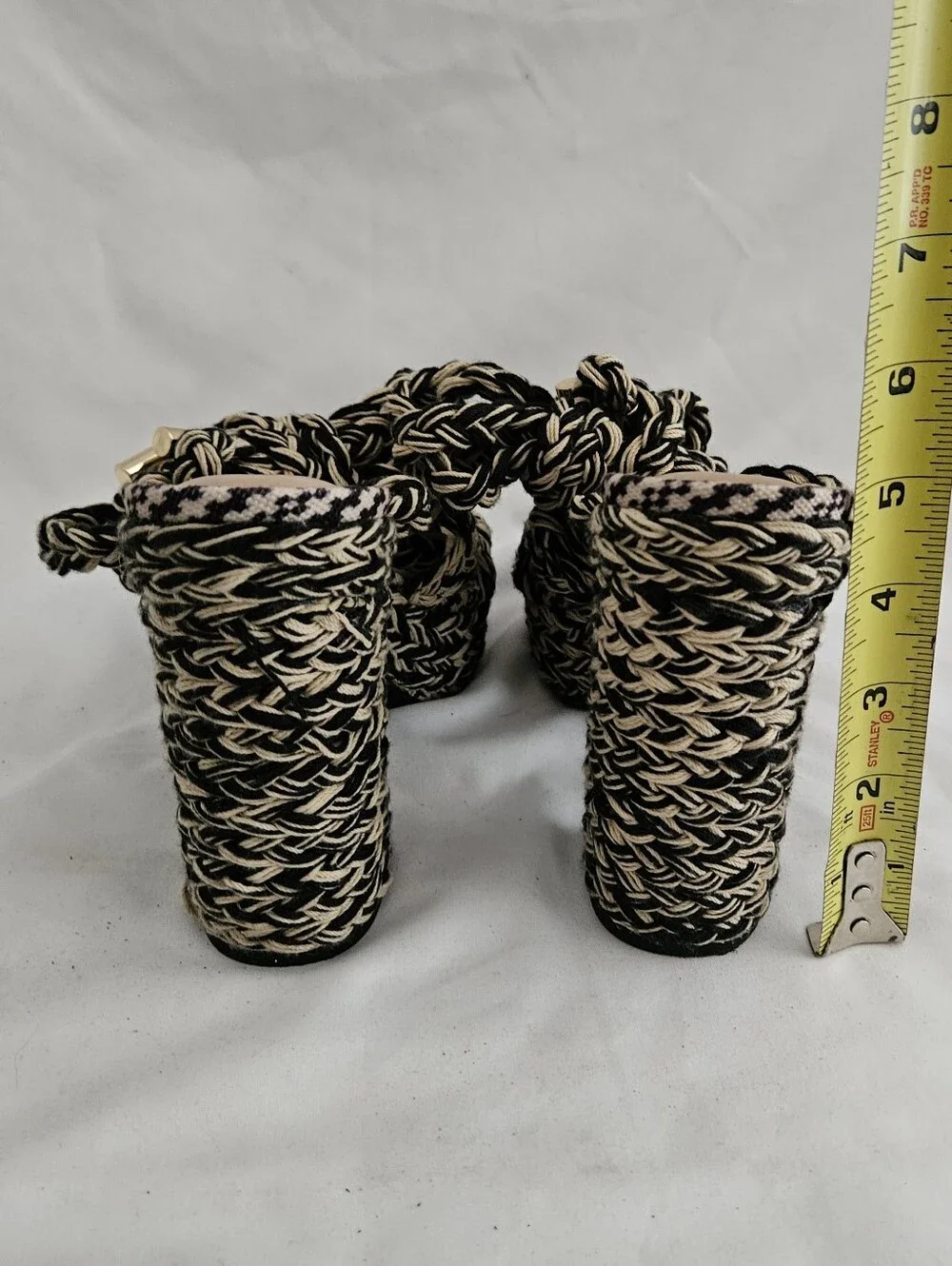 INC International Concepts Black and Cream Braided Platform Sandals